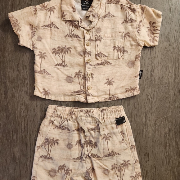 Volcom Kids Palm Tree Matching Set - Beige and Brown - Picture 1 of 12